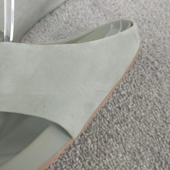 Caslon Sandals Womens Size 7.5 Shoes Thong Sandal Sage Green Slip On Leather - Picture 3 of 12